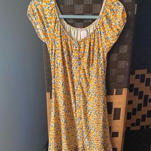 Milkmaid floral button dress